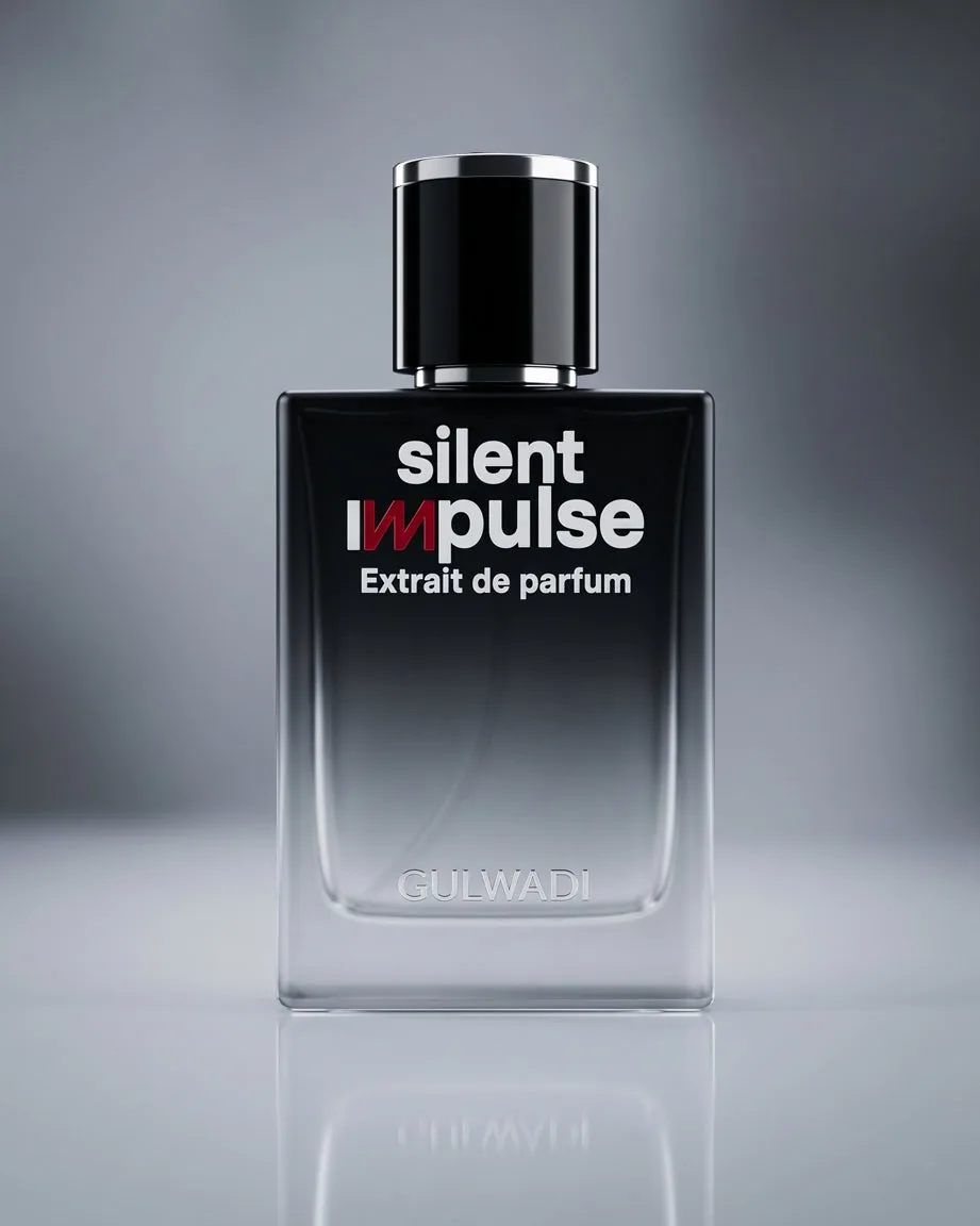 Gulwadi Silent Impulse perfume bottle fruity woody fragrance
